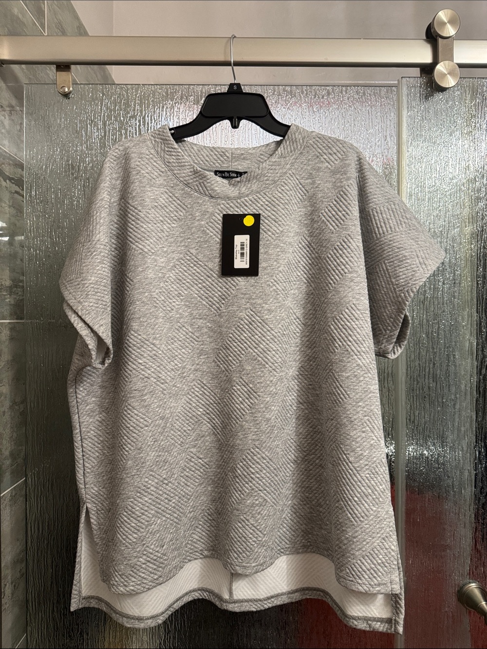 Casual Quilted Short Sleeve Shirt - Gray